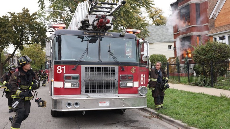 Members of Truck 81 responding to a call