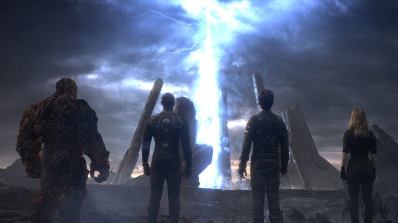 The Fantastic Four staring at a time rift