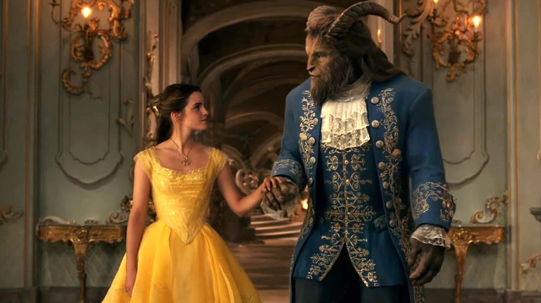 Belle and the Beast walking together