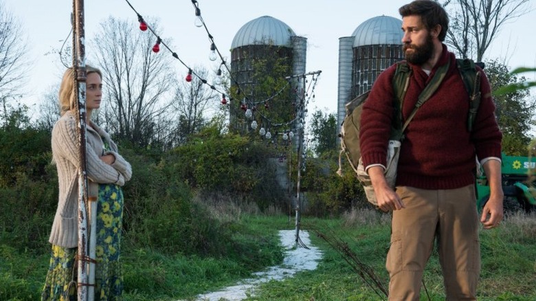 Emily Blunt staring at John Krasinski A Quiet Place