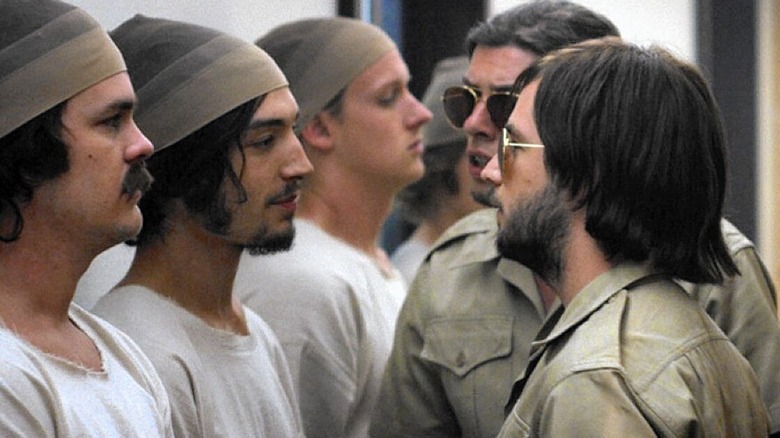 Two guards harassing prisoners in The Stanford Prison Experiment