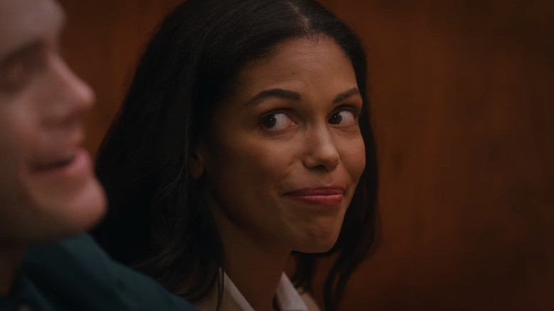 Karla Mosley smirking