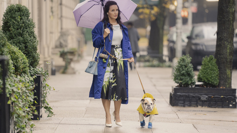 And Just Like That's Charlotte walking the family dog