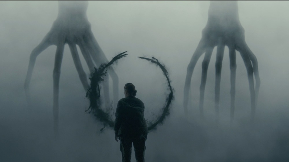 Amy Adams as Louise Banks, facing the aliens in Arrival