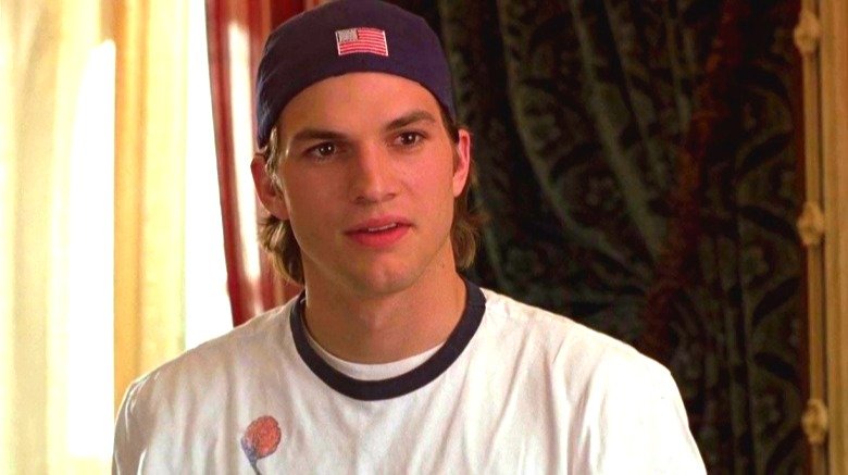 Ashton Kutcher looking dumb