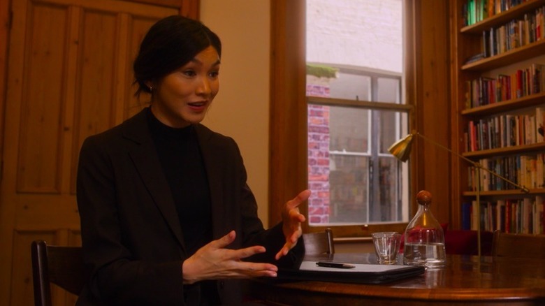 Gemma Chan in Let Them All Talk talking