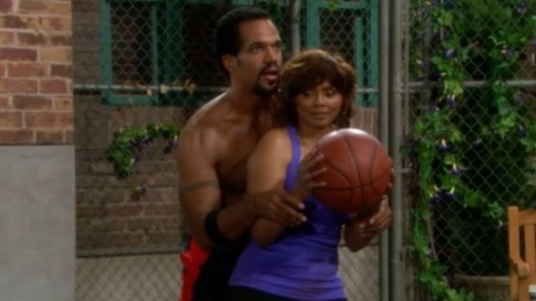 Harmony and Neil play basketball