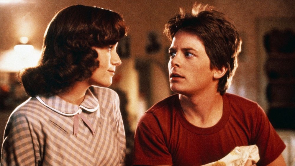 Michael J. Fox as Marty McFly and Lea Thompson as Lorraine Baines-McFly in Back to the Future