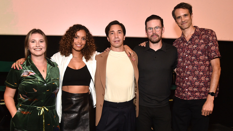 Ash Crossan, Georgina Campbell, Justin Long, Zach Cregger, & Matthew Patrick Davis at the Barbarian premiere