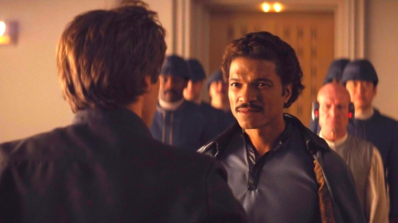 Lando looking at Han