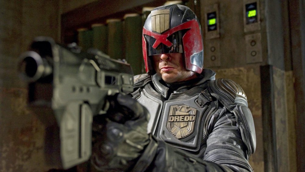 Karl Urban as Judge Dredd in Dredd