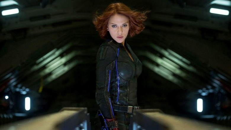 Black Widow in the Quinjet