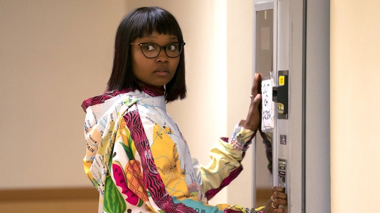 Becky at vending machine