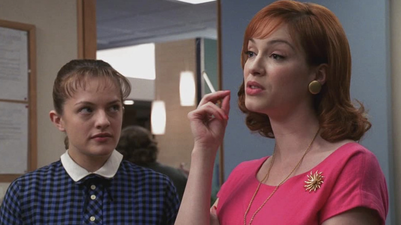 Christina Hendricks smoking on Mad Men