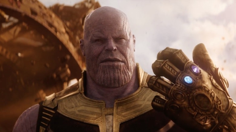 Thanos wielding Infinity Stones