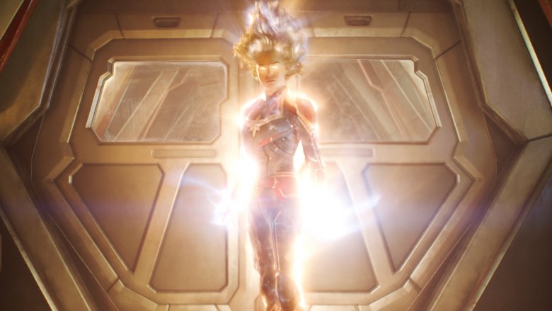 Danvers, glowing in all of her overpowered glory