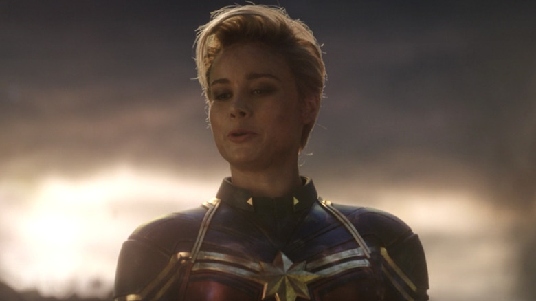 Brie Larson with short hair in Avengers: Endgame