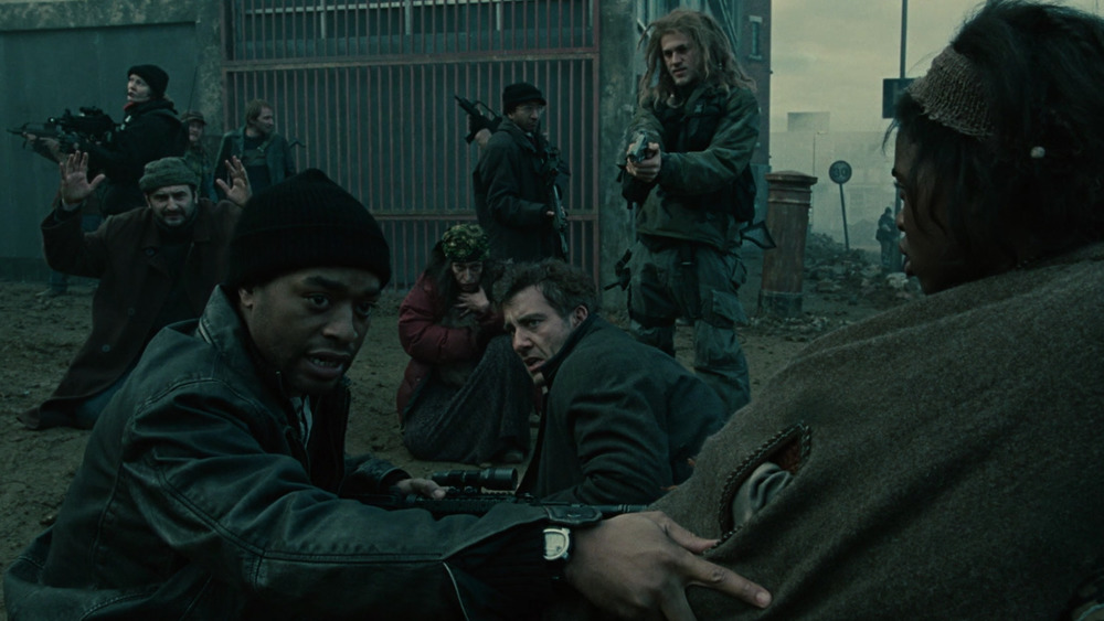 Chiwetel Ejiofor, Clive Owen, Charlie Hunnam, and Claire-Hope Ashitey in Children of Men