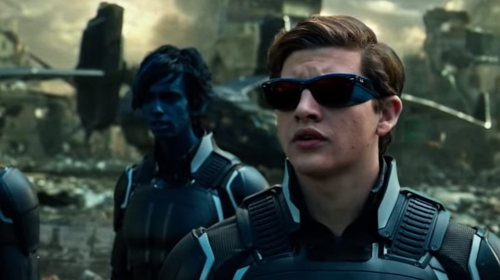 Tye Sheridan as Cyclops, with Kodi Smit-McPhee and Sophie Turner in X-Men: Apocalypse