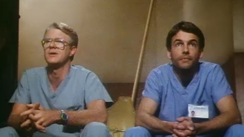 Dr. Ehrlich and Dr. Caldwell talking in St. Elsewhere