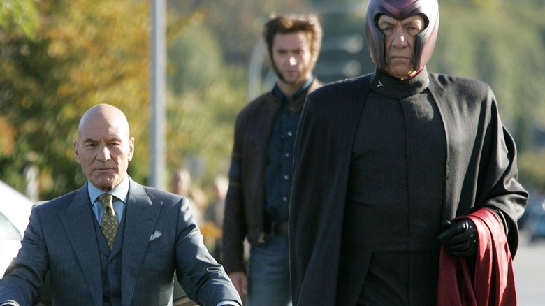 Charles Xavier Wolverine Magneto walking