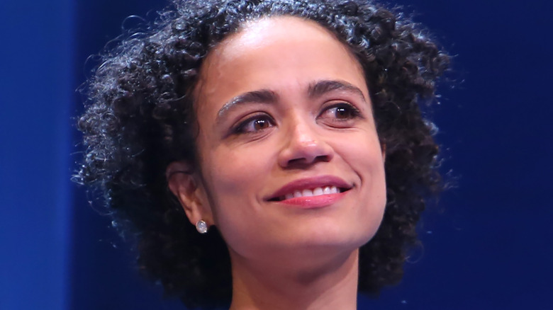 Lauren Ridloff smiling on stage