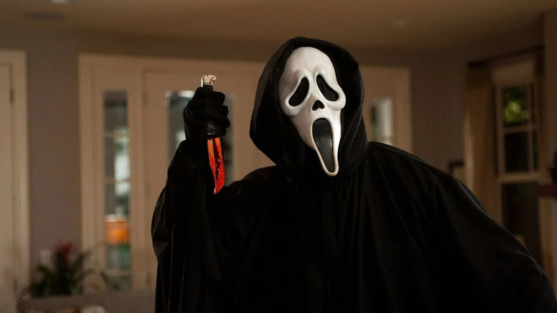 Ghostface holding knife