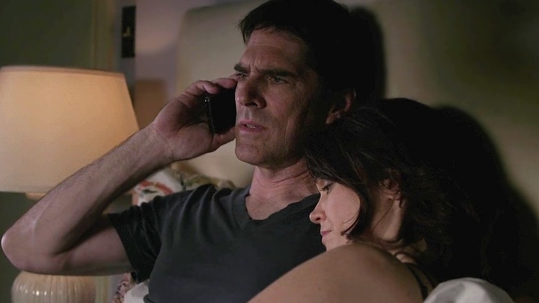 Beth Clemmons Aaron Hotchner cuddling telephone