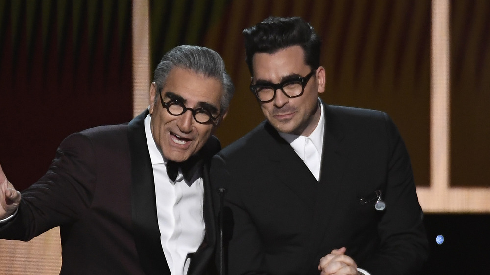 Dan and Eugene Levy presenting together at the Screen Actors Guild Awards