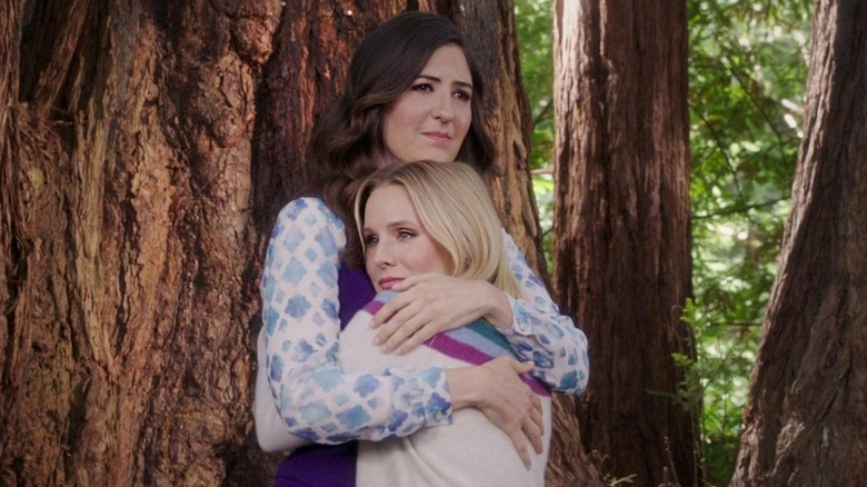 Eleanor hugging Janet trees