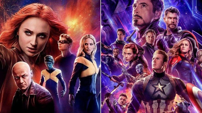 Split image of the Dark Phoenix and Avengers: Endgame posters