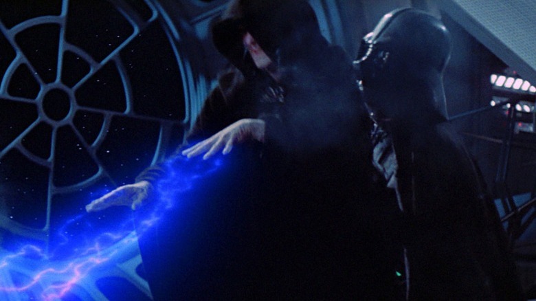 Darth Vader picking up Emperor Palpatine