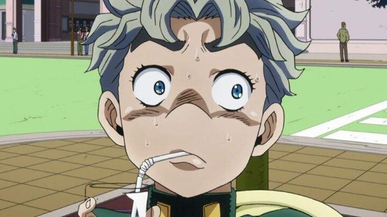 Koichi nervously sipping his drink