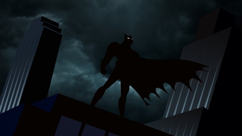 Batman in the shadows, from the '90s animated series