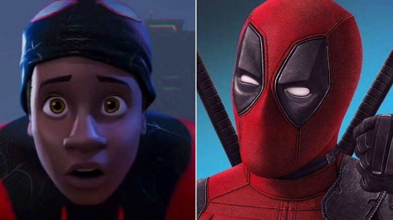 Split image of Miles Morales and Deadpool