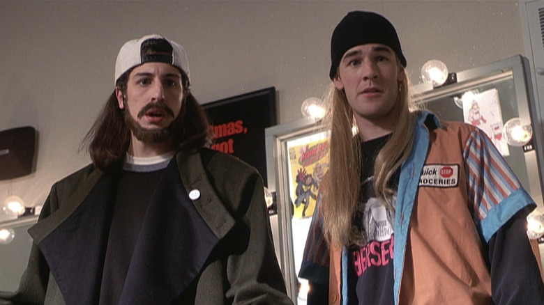 Jason Biggs and James Van Der Beek dressed as Bluntman and Chronic