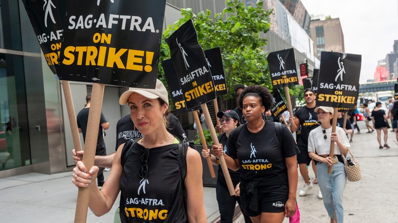 SAG-AFTRA members striking