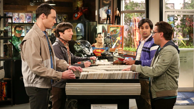 Big Bang Theory guys at comic book store