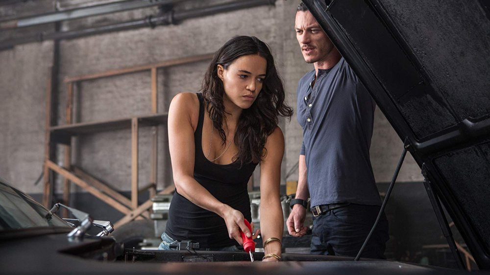 Michelle Rodriguez and Luke Evans in Fast and Furious 6