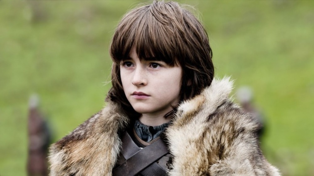 Isaac Hempstead Wright Bran Stark staring fur coat