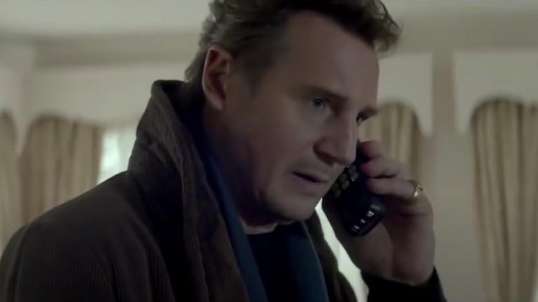 Liam Neeson on the phone