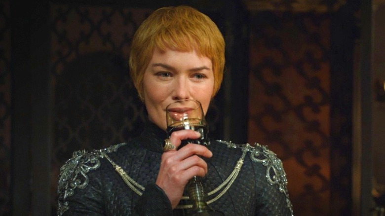 Cersei drinking wine in Game of Thrones