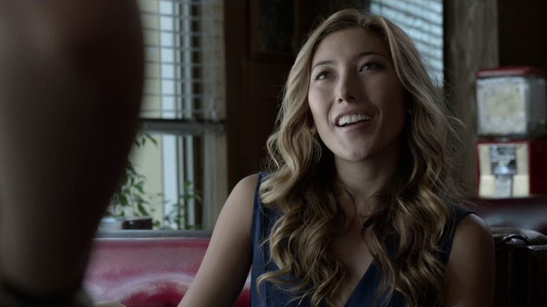 Angela smiling on 'Shameless'