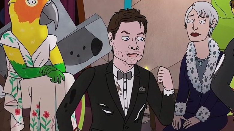 Animated Zach Braff gives speech