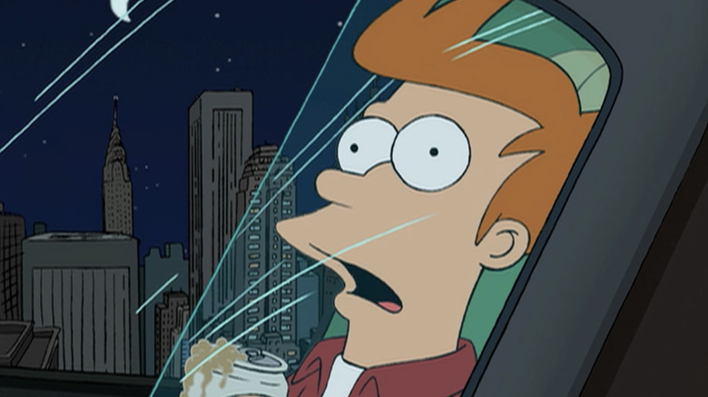 Fry trapped in cryogenic pod