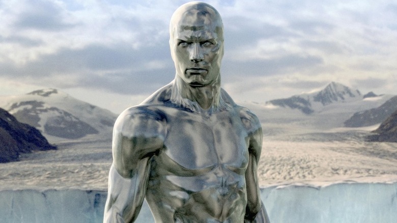 Silver Surfer (Doug Jones) near a glacier in Fantastic Four: Rise of the Silver Surfer