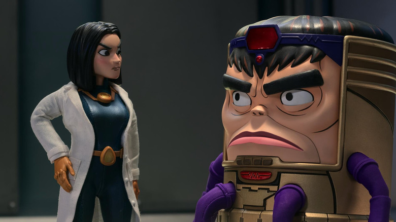 Monica and MODOK glaring at each other