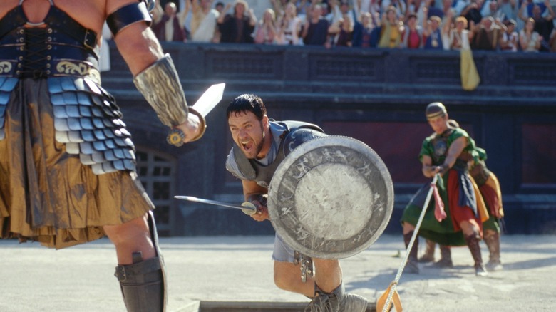 Maximus charging at a foe