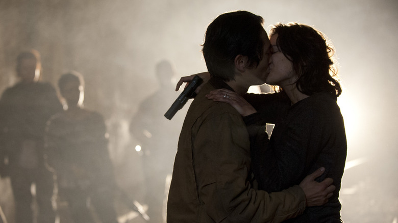 Glenn and Maggie kissing