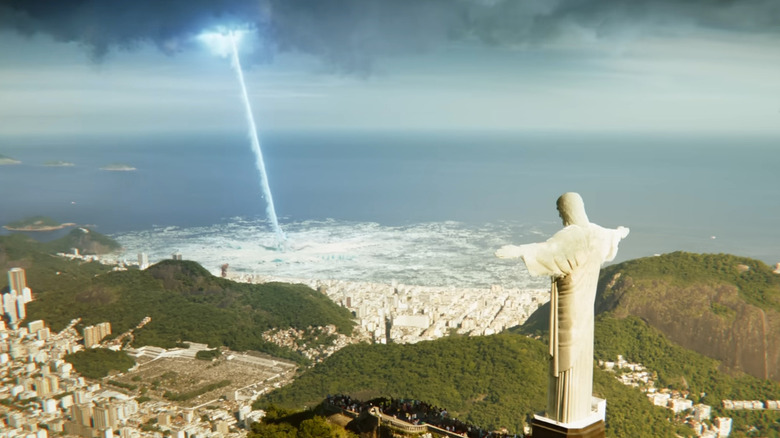 Blue light strikes Rio, Brazil